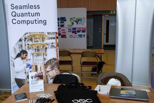 The OQC stand at Bristol's careers in quantum event